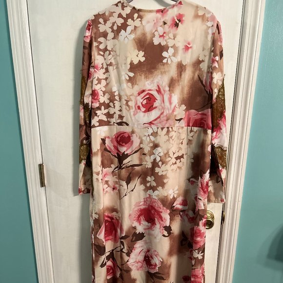 NWT LaBellum by Hillary Scott Lace Maxi Dress Lightweight Woven Floral, Size 12 - Picture 5 of 9